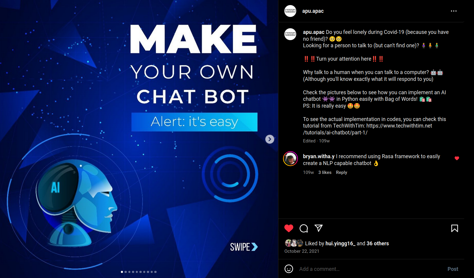 One of my PR posters for chatbot