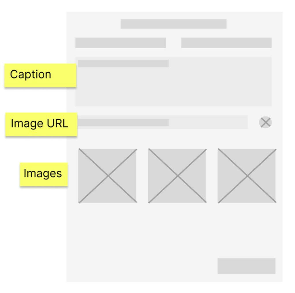 Low Fidelity design of create post form