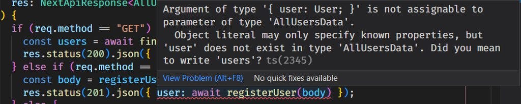 TypeScript error