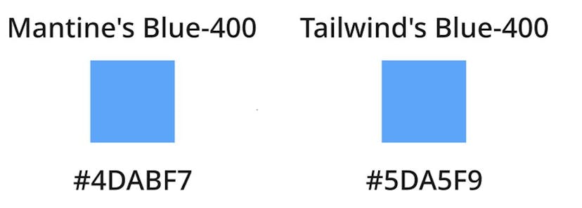 Comparing Mantine and Tailwind Blue 400