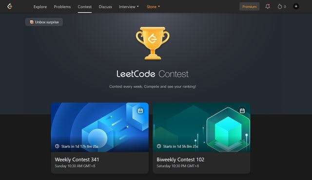 Screenshot of Leetcode Contest